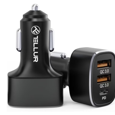 Incarcator auto Tellur FCC9 2x USB Type A QuickCharge 3.0, 1x USB Type C PowerDelivery, 56W - Img 2