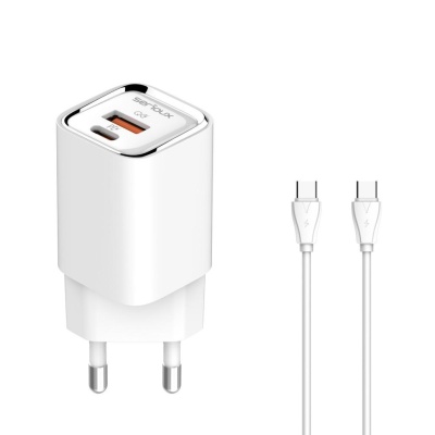 Incarcator retea Serioux 30W Quick Charge, Intrare AC100-240V~ 50/60Hz 0.7A Max, PD Ieșire: 5V-3A, 9V-3A, 12V-2.5A, 15V 2A, 20V=1.5A (30W), QC Ieșire: 5V-3A, 9V-2A, 12V=1.5A (18W), PD+QC=5V=3.6A, Total: 30W Max - Img 2