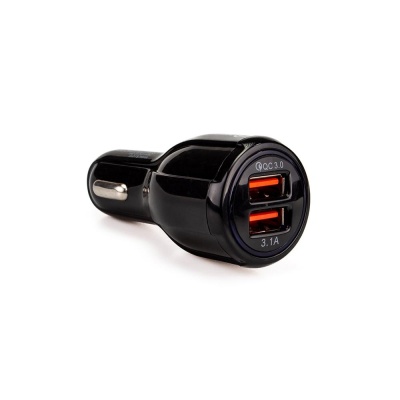 Incarcatorauto SPACER 33W total max, 2 x USB (1 x USB QC 3.0 18W & 1 x USB 15W), pt. bricheta auto, negru - Img 2