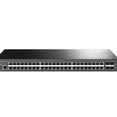 "JetStream™ 48-Port Gigabit L2+ Managed Switch with 4 10GE SFP+ Slots PORT: 48× Gigabit RJ45 Ports, 4× 10G SFP+ Slots, RJ45/Micro-USB Console Port SPEC: 1U 19-inch Rack-mountable Steel Case FEATURE: Integration with JetStream™ SDN Controller, Static