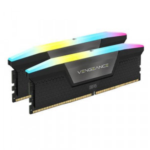 Memorie RAM CORSAIR Vengeance RGB 64GB (2x32) DDR5 5200MHz CL40 Dual Channel Kit, 1.25V, XMP 3.0, black