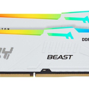 Memorie RAM Kingston 64GB DDR5 6000MHz CL30 Dual Channel Kit FURY Beast RGB White