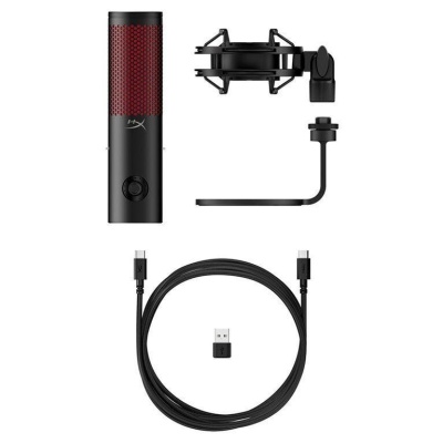 Microfon HyperX QuadCast 2, USB-C, pentru gaming, streaming si podcasting, control on-board, iluminare LED, stand antișoc demontabil, PC/Mac/PS5/PS4, negru - Img 3