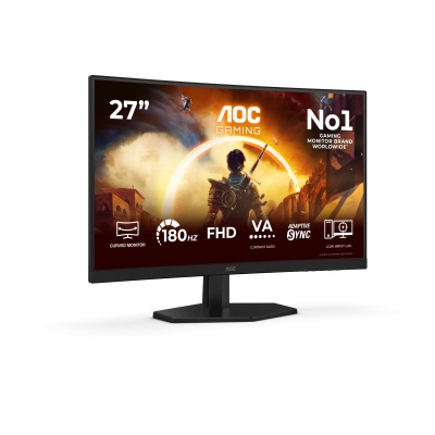 Monitor Gaming AOC C27G42FE, 27", 1920 x 1080 pixeli, Black, Red, 3 ani Garantie