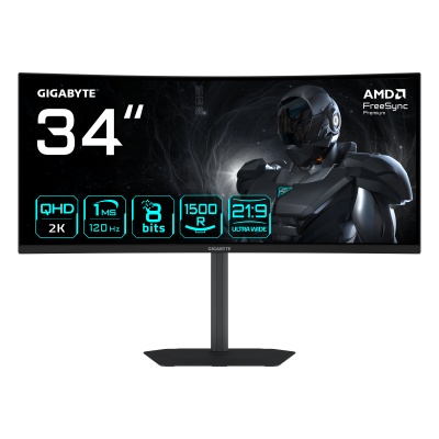 Monitor Gaming GIGABYTE GS34WQCA, 34", 3440 x 1440 pixeli, Black