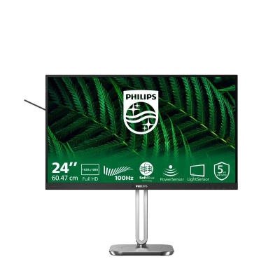 Monitor Philips 24" 24B2G5200/00, Diagonal (inch): 24, Diagonal (cm): 60.5, Aspect ratio: 16:9, Panel: IPS, Resolution: 1920x1080, Refresh Rate: 100Hz, Response time GtG: 4ms, Brightness (max): 300 cd/m², Contrast (static) : 1500:1, Contrast (dynamic): - Img 3