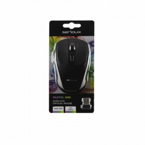 Mouse Serioux, Pastel 600, fara fir, USB, senzor optic, distanta de operare; 10m, precizie: 1000/1600DPI ajustabila, 6 butoane, 2x baterie AAA, sisteme de operare: Windows / Mac OS / Linux, negru