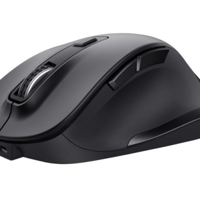 Mouse Trust Fyda ergonomic, reincarcabil, wireless RF 2.4GHz, USB2.0, 6 butoane, rezolutie 2400 DPI, negru - Img 6