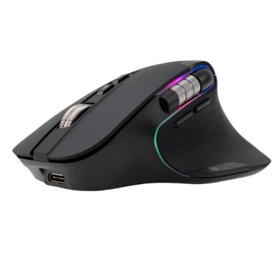 Mouse wireless Tellur Shade, silent click, rezolutie maxima 3200 DPI, iluminare RGB, negru - Img 3