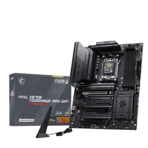 MSI MAG X870E TOMAHAWK MAX WIFI. Processor manufacturer: AMD, Processor socket: Socket AM5, Compatible processor series: AMD Ryzen 7000 Series, AMD Ryzen 8000 Series, AMD Ryzen 9000 Series. Supported memory types: DDR5-SDRAM, Maximum internal memory: 256