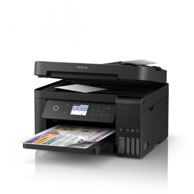 Multifunctional inkjet color CISS Epson L15160, dimensiune A3 (Printare, Copiere, Scanare, Fax), duplex, viteza 32ppm alb-negru, 32ppm color, rezolutie 4800x1200 dpi, alimentare hartie 2 sertare x 250 coli, scanner CIS rezolutie 2400x1200 dpi, ADF 50