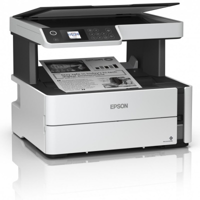 Multifunctional inkjet mono Eco tank M2170, dimensiune A4 (Printare, Copiere, Scanare), viteza 39ppm alb-negru, rezolutie 1200 x 2400 dpi, alimentare hartie 250 coli, scanner CIS rezolutie 1200x2400 dpi, Ecran LCD 3.7cm, interfata: USB, Ethernet, WiFi,
