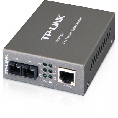 "Omada 10/100 Mbps RJ45 to 100 Mbps Multi-mode SC Fiber Converter PORT: 1× 100 Mbps SC Port, 1× 10/100 M RJ45 Port (Auto MDI/MDIX) SPEC: Full-duplex, Up to 2 km, Chassis TL-MC1400 Rack-mountable"