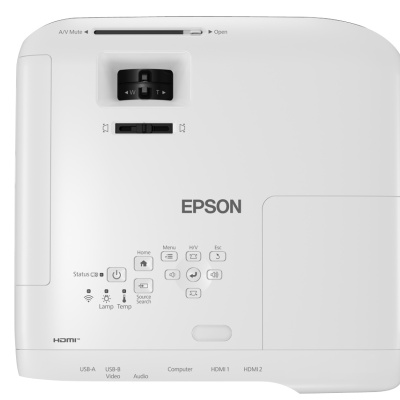 Proiector Epson EB-FH52 (succesor EB-U42), FHD 1920*1080, 4000 lumeni, 16:9, 16.000:1, lampa 5.500 ore/ 12.000 ore in Ecomode, dimensiune maxima imagine 300", USB 2.0 Type A, USB 2.0 Type B, Wireless LAN IEEE 802.11b/g/n, VGA, 2* HDMI, Composite in,