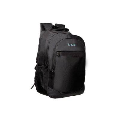 Rucsac Spacer Chicago pentru notebook de max. 17″, 3 compartimente, buzunar frontal, buzunar lateral x 2,2 manere, waterproof, poliester, negru - Img 2