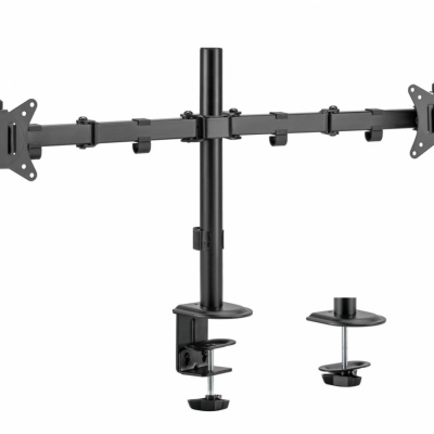 Suport 2 monitoare SeriouxMM66-C024, brat articulat monitor, compatibilitate dimensiune ecran 17"-32", greutate maximă suportata: (per ecran): 9kg, VESA: 75x75, 100x100, inclinare: +45°~-45°, pivotare: +90°~-90°, rotația ecranului: + 180°~-180°,