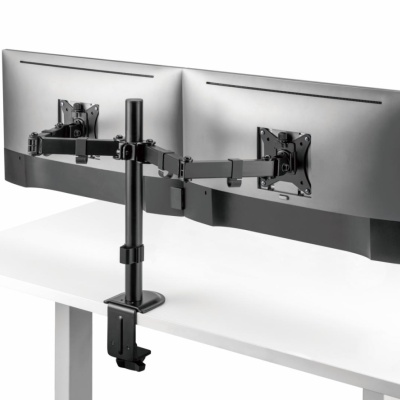 Suport 2 monitoare SeriouxMM66-C024, brat articulat monitor, compatibilitate dimensiune ecran 17"-32", greutate maximă suportata: (per ecran): 9kg, VESA: 75x75, 100x100, inclinare: +45°~-45°, pivotare: +90°~-90°, rotația ecranului: + 180°~-180°, - Img 11