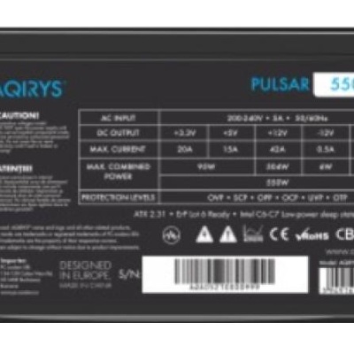 Sursa Aqirys Pulsar 550W 80+ White certified, culoare neagra - Img 11