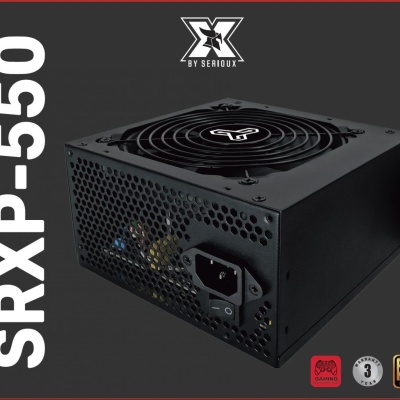 Sursa Serioux Energy 550W, 80+ Bronze, Ventilator 12cm, ATX, material metal, cabluri: 20+4-pin, 1x4+4-pin, 2x6+2-pin, negru
