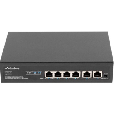 Switch 4x 100 Mb PoE+ / 2x 100 Mb, fara management, rack 10"/19", Fast Ethernet, 60W