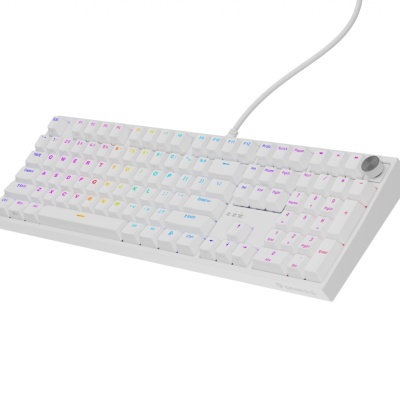 Tastatura gaming mecanica cu fir Genesis Thor 404, iluminare RGB, 107 taste, 11 butoane multimedia, alb - Img 6