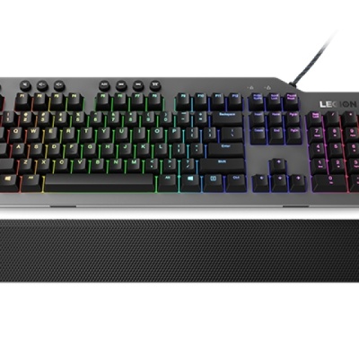 Tastatura gaming mecanica Lenovo Legion K500, iluminare RGB, switch Red, taste multimedia, Iron Grey