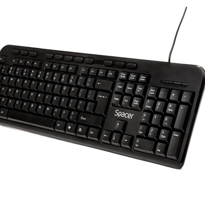 Tastatura Spacer SPKB-169 cu fir, USB, multimedia, 104 taste + 11 taste multimedia, anti-spill, negru - Img 3