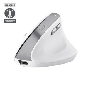 Trust Bayo II. Form factor: Right-hand, Vertical design. Movement detection technology: Optical, Device interface: RF Wireless, Movement resolution: 2400 DPI, Buttons type: Pressed buttons, Buttons quantity: 6, Scroll type: Wheel. Power source:
