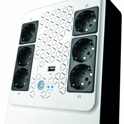 UPS Legrand MULTIPLUG 800, 800VA/480W, 6x German standard sockets, USB charger, baterie 1x 12V 7.2Ah, 230V, tehnologie Line interactiv, dimensiuni 190 x 89.5 x 296mm