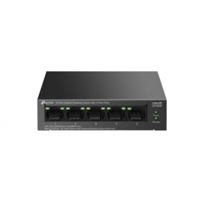 "5-Port Gigabit Desktop Switch with 4-Port PoE+ PORT: 4× Gigabit PoE+ Ports, 1× Gigabit Non-PoE Port SPEC: 802.3af/at, 65 W PoE Power, Desktop Steel Case FEATURE: Extend Mode for 250m PoE Transmitting, PoE Auto Recovery, Plug and Play" - Img 3