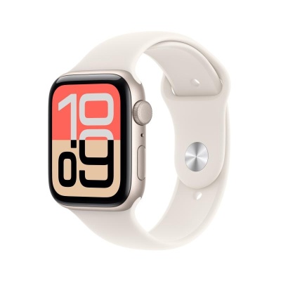 Apple Watch SE 3 GPS 44mm Starlight Aluminium Case with Starlight Sport Band - M/L