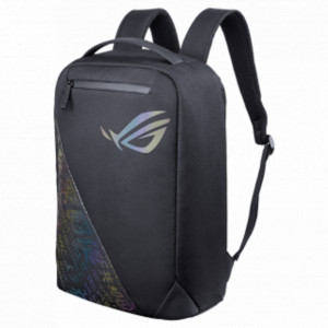 BP1501G ROG BACKPACK 15_17, Black, Holographic Edition, Stylish, gaming-inspired design with the cyber-text pattern and ROG Logo, Quick- access exterior pocket for your essential accessories, Generous 18L interior for easy transport of an up to 17’’