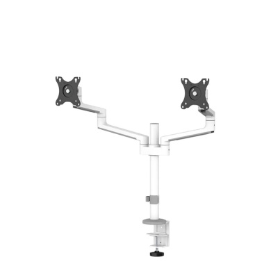 Brat dublu monitor Neomounts DS60-425WH2; pentru display-uri cu diagonale 17"-27", sistem de prindere VESA 75x75~100x100, greutate maxima suportata 8 - per ecrankg, tilt +90°, -30°, swivel +90°, -90°, rotate +360°, distanta fata de perete 128-460mm;