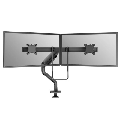 Brat dublu monitor Neomounts DS75S-950BL2; pentru display-uri cu diagonale 17"-32", sistem de prindere VESA 75x75~100x100, greutate maxima suportata 8 - per ecrankg, full motion, tilt 60°, swivel 90°, rotate 180°, distanta fata de perete 204-741mm; gas