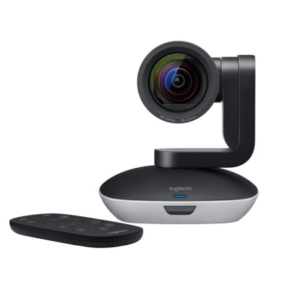 Camera web Logitech PTZ Pro 2, Full HD 1080p 30fps, raza de acțiune IR 8,5 m, câmp de vizualizare: diagonală: 90°, horizontală: 82,1° verticală: 52,2, negru