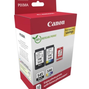 Canon pachet cartuse cearneala PG-545/CL-546 PHOTO VALUE PACK, capacitate negru: 180 pagini/8ml, Color: 180 pagini / 8ml, Compatibil cu: PIXMA 2550S, PIXMA IP2850, PIXMA MG2450, PIXMA MG2550, PIXMA MG2950, PIXMA MG3050, PIXMA MG3051, PIXMA MG3052, PIXMA - Img 4