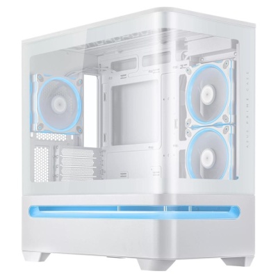 Carcasa ASUS AP202 Small Tower ARGB ALB, Tempered Glass, Sloturi Expansiune 4, Drive Bays: 2x2.5"/3.5" Combo, Ventilatoare Suportate: 6 (spate: 1x120mm, sus: 3x120mm sau 2x140mm, lateral: 2x120mm), Ventilatoare Incluse: 3 (spate: 1x120mm, lateral: