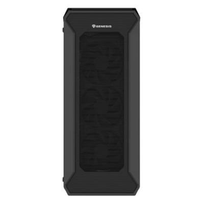 Carcasa GENESIS IRID 505F Mid Tower NEGRU, Tempered Glass, Sloturi Expansiune 8, Drive Bays: 2x3.5" 7x2.5", Ventilatoare Suportate: 6 (spate: 1x120mm, fata: 3x120mm sau 2x140mm, sus: 2x120mm sau 2x140mm), Ventilatoare Incluse: 5 (sus: 1x120mm, fata: - Img 2