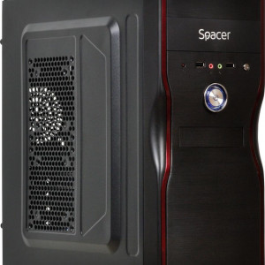 Carcasa Spacer New Mercury, ATX, MidTower, Gaming, sursa 500 (250W for 500W Desktop PC), USB 2.0 x 2, Jack 3.5mm x 2, „SPC-NEW