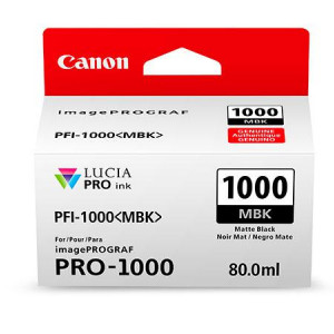 Cartus cerneala Canon PFI-1000MBK , matte black, capacitate 80ml, pentru Canon imagePROGRAF PRO-1000.