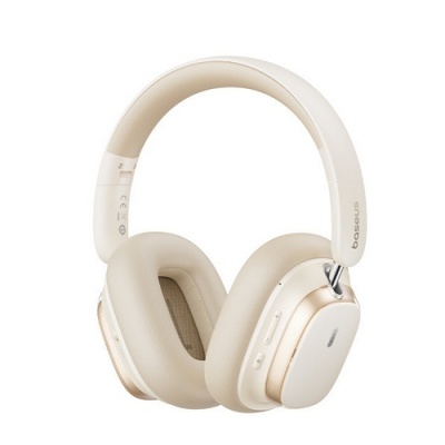 Casti Baseus Bowie H1s, multimedia, wireless, bluetooth 5.4, microfon pecasca, noise cancelling, Hi-Res Sound, autonomie 120h, alb