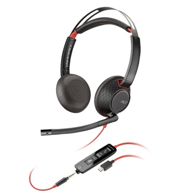 Casti Head-band HP Poly Blackwire 5220, Wired, Noise-canceling, Negru