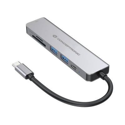 CONCEPTRONIC DONN02G 6-in-1 USB 3.2 Gen 1 Docking Station, USB 3.0 x 2, 60W USB PD, HDTV, SD, TF/MicroSD, 35.8 x 120 x 15 mm - Img 12