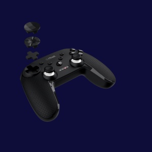 Controller wireless Trust GXT 542 Muta, material ABS, 15 butoane, compatibil cu pc, laptop, consola gaming, smartphone, tableta, negru