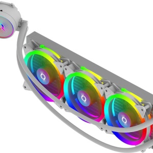 Cooler Procesor AQYRIS AQUARIUS 360 AIO ALB, marime radiator 360mm, 3 ventilatoare ARGB, Viteza ventilatoare 800-2400 RPM +/- 10%, Suport AMD: AM4, AM5 suport INTEL: LGA 20xx/115x/1200/1700, Airflow: 30-85 CFM, Nivel de zgomot pompa: 23dBA, Nivel de - Img 6