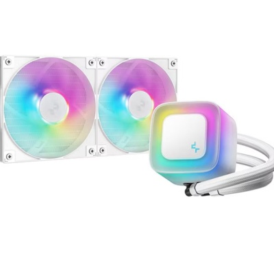 Cooler Procesor DEEPCOOL LE240 V2 ARGB ALB, marime radiator 282mm, 2 ventilatoare, Viteza ventilatoare 500-2100 RPM +/- 10%, Viteza pompa: 2500-3400 +/- 10%, Suport AMD: AM4/AM5, suport INTEL: LGA1851/1700/1200/1151/1150/1155, Airflow: 75.89 CFM - Img 2