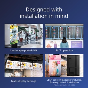 Ecran profesional LFD Monitor Signage Sony BZ40L, 75", UHD, 24/7, 700nit, panel IPS, Direct LED, 8ms, contrast static 1200:1, contrast dinamic 600000:1, mătuire 47% with low reflection, Android 10, stocare 32GB. Miracast, Chromecast built-in, AirPlay, - Img 8