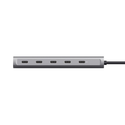 Hub Trust Halyx, 5 porturi USB-C 3.2 gen 1: 1 USB-C 100W PD port / 4 USB-C data ports, USB PD 3.0, gri - Img 5