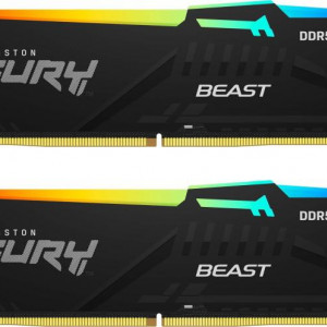 Memorie KINGSTON 32GB DDR5 6000MHz CL30 Dual Channel Kit FURY Beast RGB