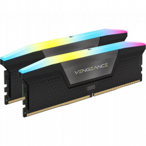 Memorie RAM CORSAIR VENGEANCE® RGB 32GB (2x16GB)DDR5 6400MHz, CL32, 1.40V XMP 3.0 BLACK